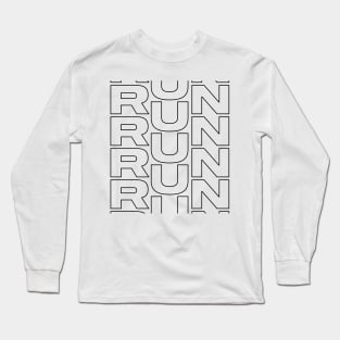 Run - black outline Long Sleeve T-Shirt